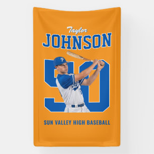 Banderoles Maillot de baseball personnalisé avec numéro et ph