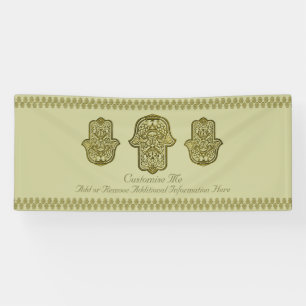 Banderoles Main de henné de Hamsa (or)
