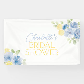 Banderoles Main Squeeze Blue Floral Citrus Bridal Shower 
