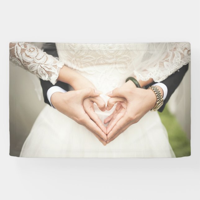 Banderoles Mains de mariage et de mariage (Mariage) (mariage) (Horizontal)