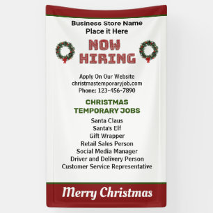 Banderoles Maintenant Embaucher Noël Jours fériés Jobs person