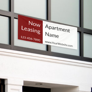 Banderoles Maintenant Location Deep Red White Appartement Nom