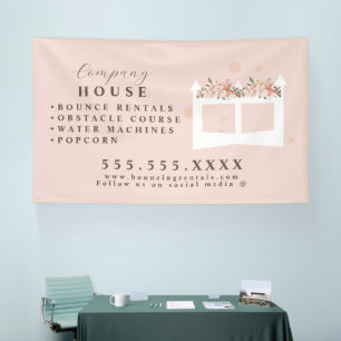 Banderoles Maison de Château Gonflable Blanc Location de Fête