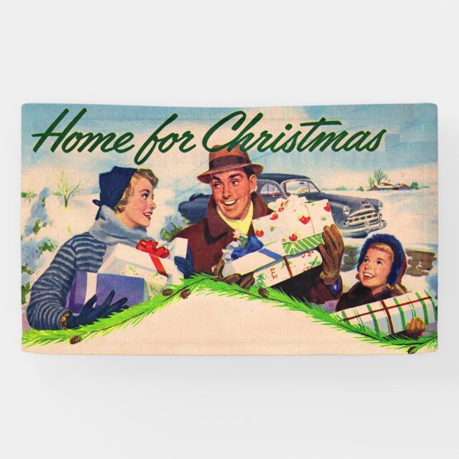 Banderoles Maison de Noël des années 1940 (Horizontal)