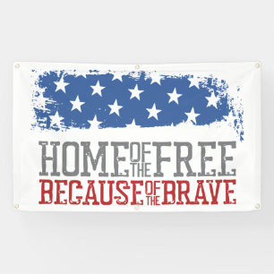 Banderoles Maison des libres grâce aux braves Drapeau USA
