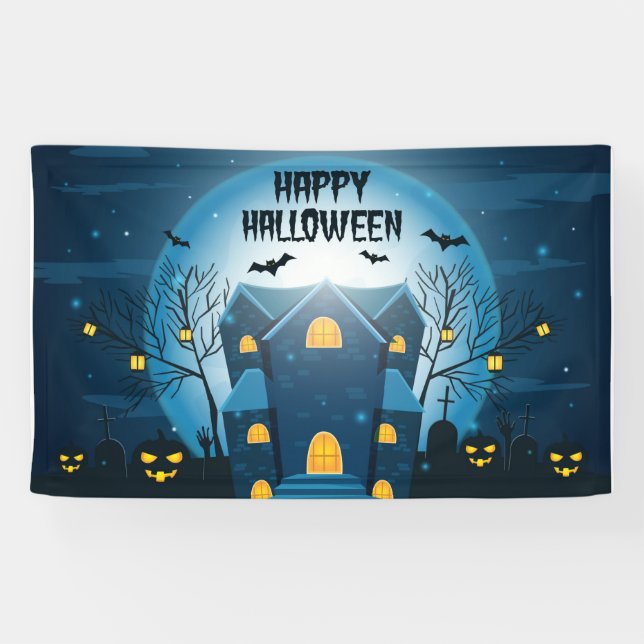 Banderoles Maison hantée d'Halloween (Horizontal)