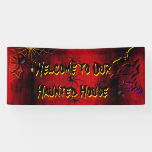 Banderoles Maison hantée Halloween Araignées Chauves-souris S