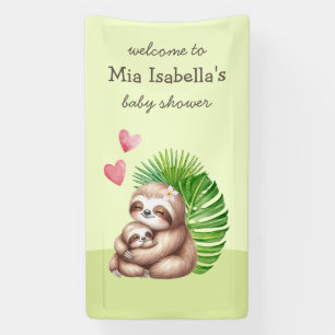 Banderoles Maman & Baby Sloth - Baby shower Welcome Banner