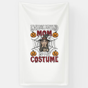 Banderoles Maman Épuisée Est Costume Sorcière Halloween Café