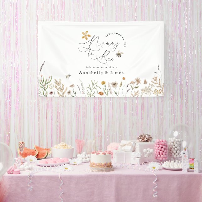 Banderoles Maman pour Bee Boho Fleur Sauvage Thème abeille Fi (Fête)