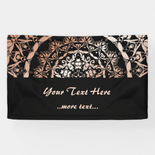 Banderoles Mandala Rose Gold Black Floral
