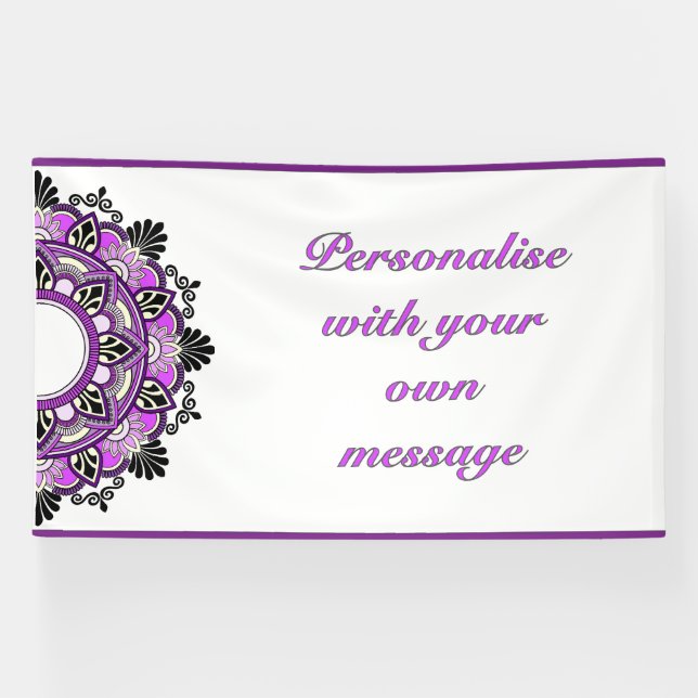 Banderoles Mandala violet (Horizontal)