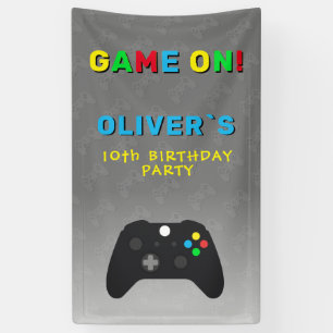 Banderoles Manette de jeu vidéo pour fête d'anniversaire