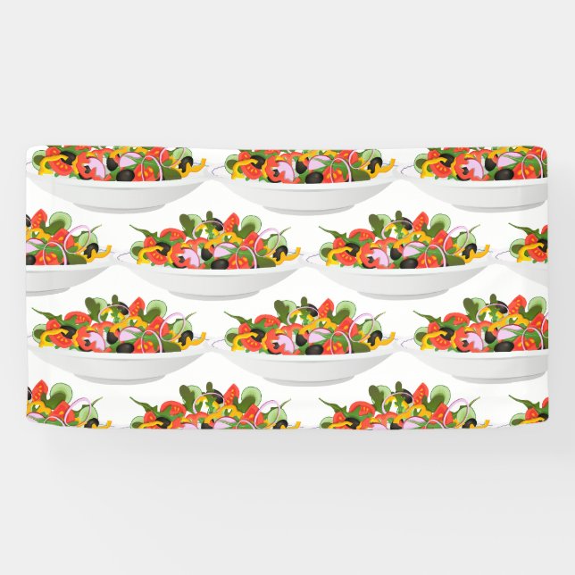 Banderoles Mangez plus de plantes frais motivation salade let (Horizontal)