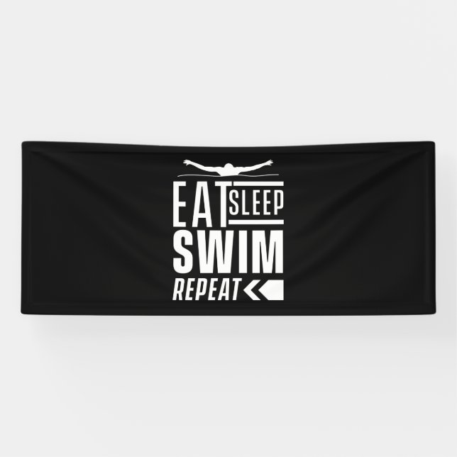 Banderoles Mangez Sleep Swim Répéter (Horizontal)