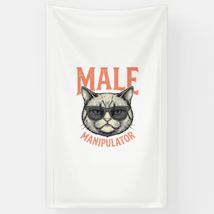 Banderoles Manipulateur Masculin Lunettes de Soleil Chat Drôl