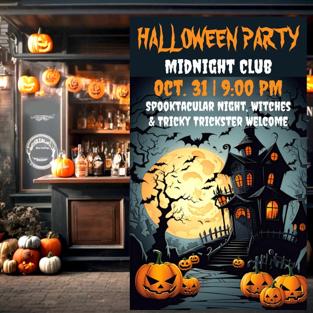 Banderoles Mansion gothique éffrayante maison hantée Hallowee (Haunted house bar and family halloween party banner.)