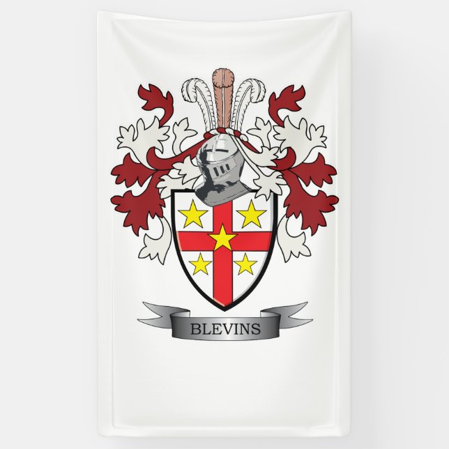 Banderoles Manteau de crête de famille de Blevins des bras (Vertical)