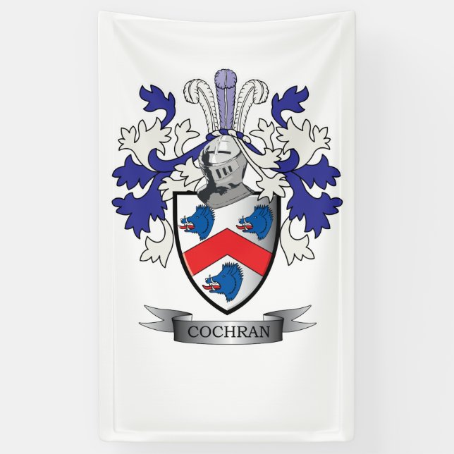 Banderoles Manteau de crête de famille de Cochran des bras (Vertical)