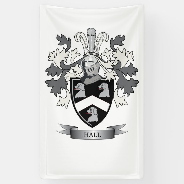Banderoles Manteau de crête de famille de Hall des bras (Vertical)