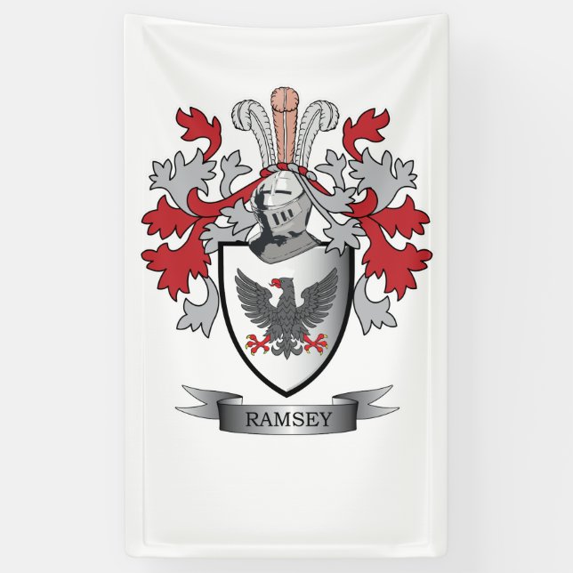 Banderoles Manteau de crête de famille de Ramsey des bras (Vertical)