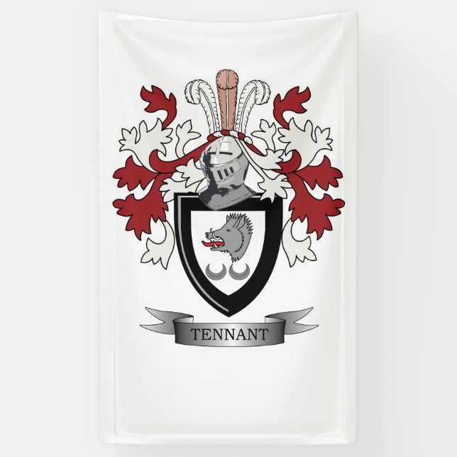 Banderoles Manteau de crête de famille de Tennant des bras (Vertical)