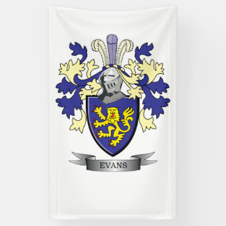 Banderoles Manteau de crête de famille d'Evans des bras