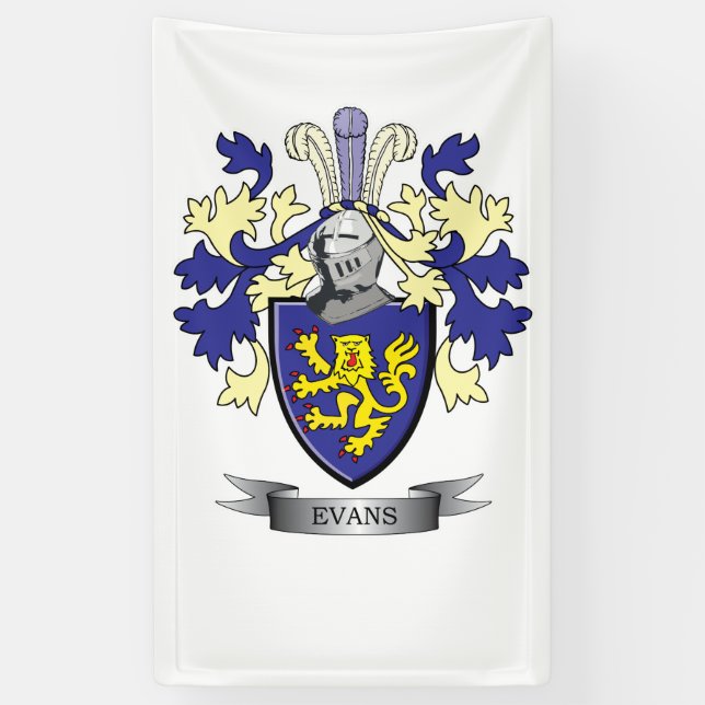 Banderoles Manteau de crête de famille d'Evans des bras (Vertical)