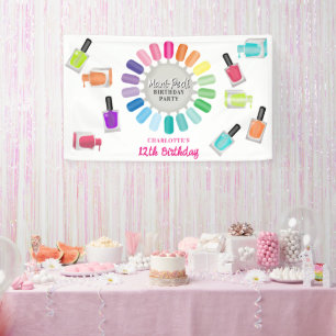 Banderoles Manucure Pédicure Filles Anniversaire Ongles