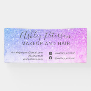 Banderoles Maquillage élégante typographie marbre violet part