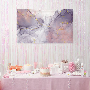 Banderoles Marbre Violet et Or