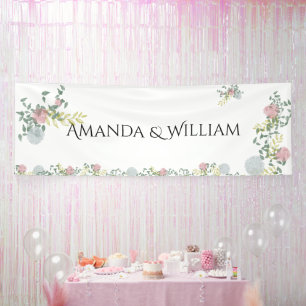 Banderoles Mariage aquarelle florale élégant