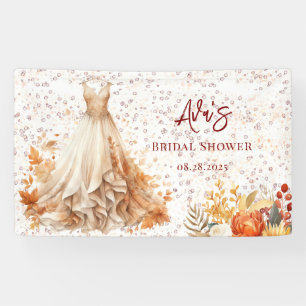 Banderoles Mariage automnal floral Bourgogne Orange