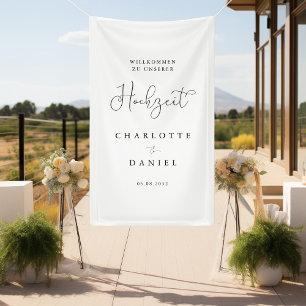 Banderoles Mariage blanc "Bienvenue"