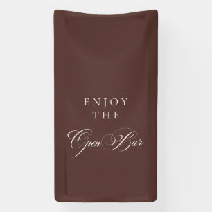 Banderoles Mariage classique calligraphié marron Bar ouvert