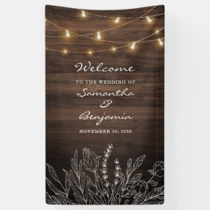 Banderoles Mariage d'accueil botanique Rustique