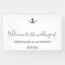 Mariage d'Ancre bleu marine Monogram