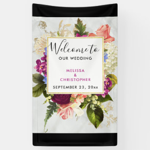 Banderoles Mariage d'aquarelle rose et blanc moderne