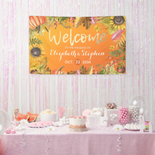 Banderoles Mariage de automne Bienvenue Automne Maple Feuille