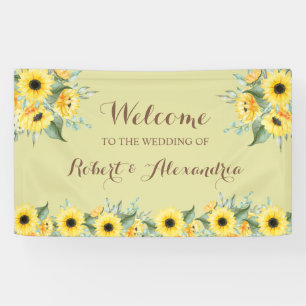 Banderoles Mariage de bienvenue Sunflowers Greenery