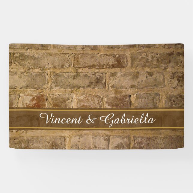 Banderoles Mariage de briques industrielles chics (Horizontal)
