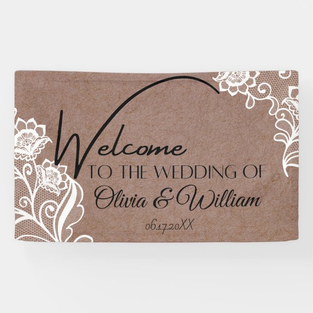 Banderoles Mariage de calligraphie rustique (Horizontal)