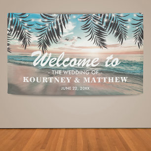 Banderoles Mariage de destination de plage tropicale