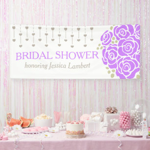 Banderoles Mariage de douche nuptiale violet nom de la person