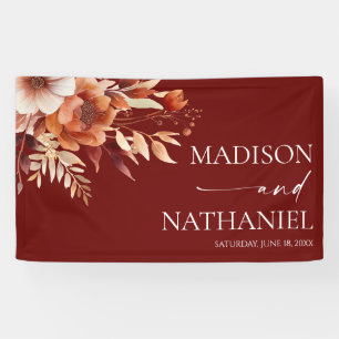 Banderoles Mariage de fleurs Brown rouillées de Bourgogne