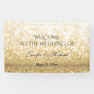 Banderoles Mariage de glitterie dorée tendance romantique