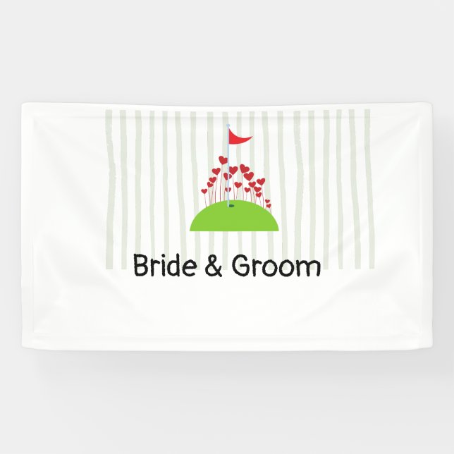 Banderoles Mariage de golf avec beaucoup d'amour à golf drape (Horizontal)