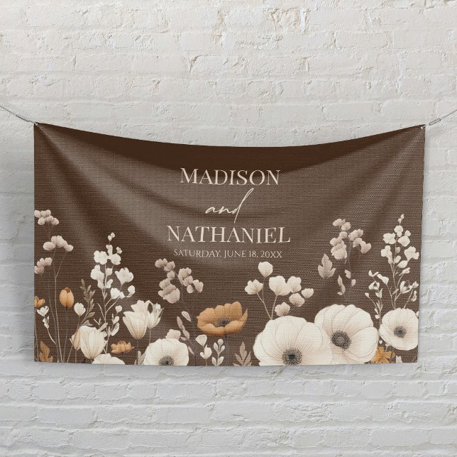 Banderoles Mariage de jardin floral sauvage bohème (Créateur téléchargé)