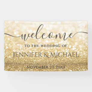 Banderoles Mariage de la glitterie dorée romantique tendance