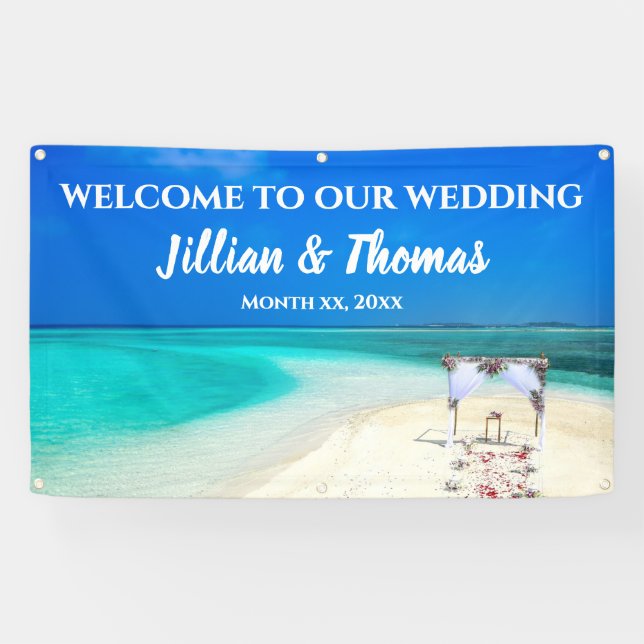 Banderoles Mariage de la plage de destination - (Horizontal)